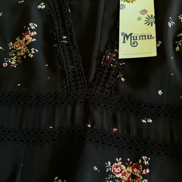 🌟NEW🌟 Show Me Your Mumu Black Floral Tabitha Maxi Dress L - Picture 6 of 8